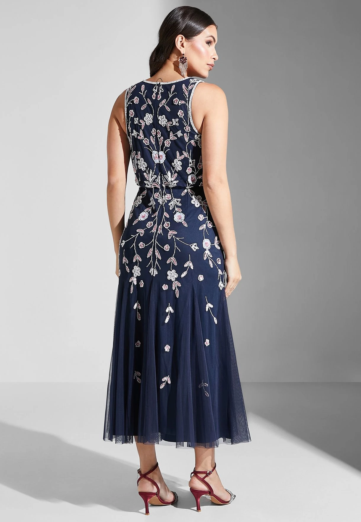 Adrianna Papell Floral Embroidered Tiered Dress 2 Adrianna Papell Floral Embroidered Tiered Dress - Image 2