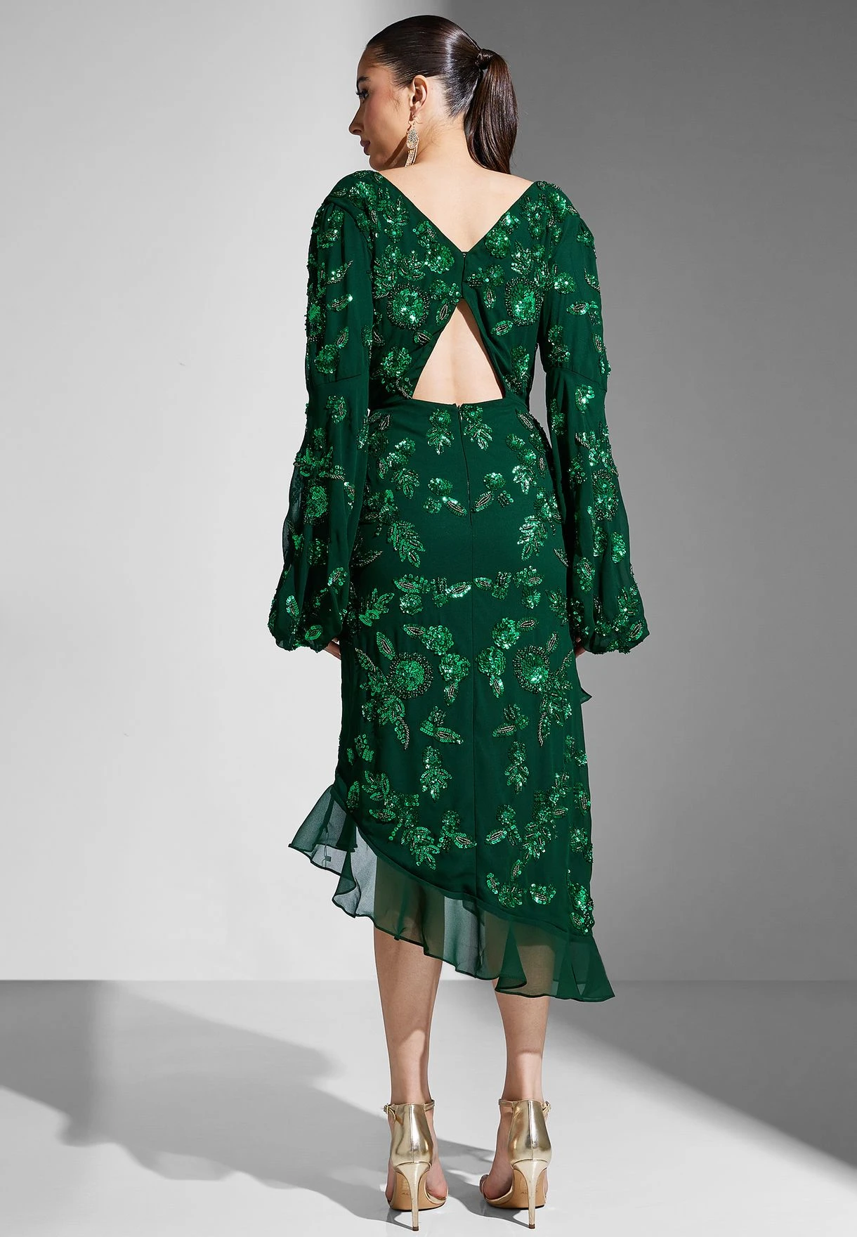 Embellished Ruffle Hem Dress 2 Embellished Ruffle Hem Dress - Image 2