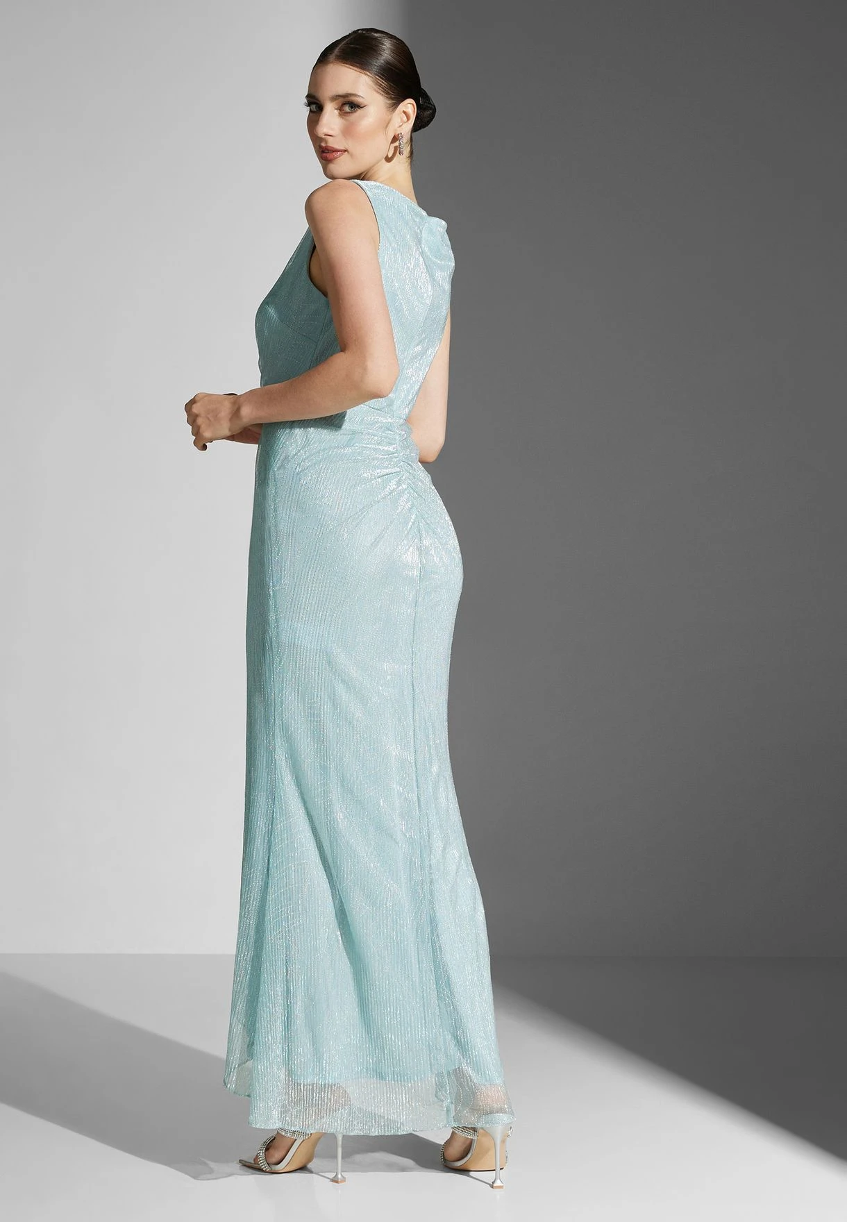 Adrianna Papell Surplice Neck Waterfall Trim Dress 3 Adrianna Papell Surplice Neck Waterfall Trim Dress - Image 3