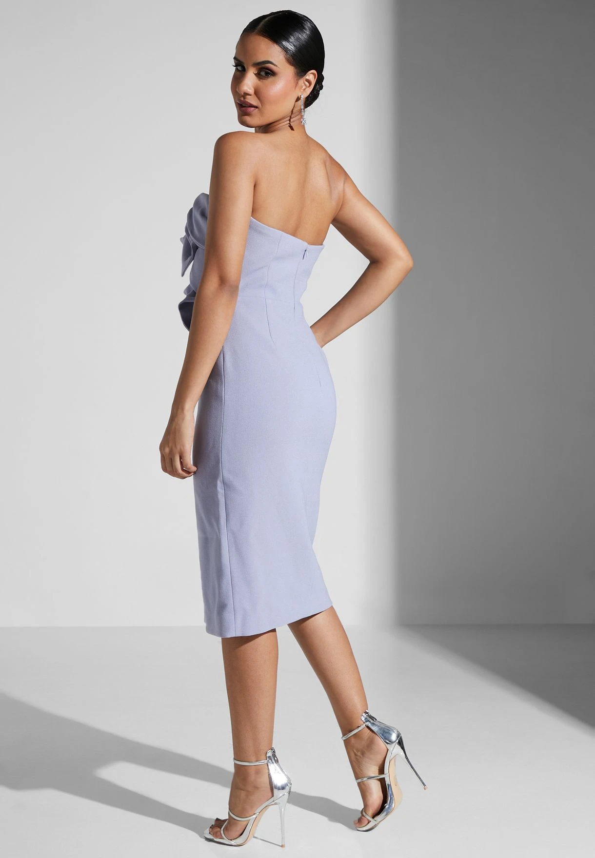 Strapless Bow Midi Dress 2 Strapless Bow Midi Dress - Image 2