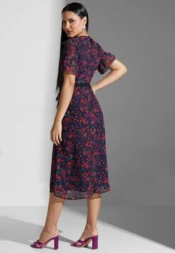 Lace Detail Floral Print Dress -Silk Bloom Dresses Store 2 zoom desktop 1679