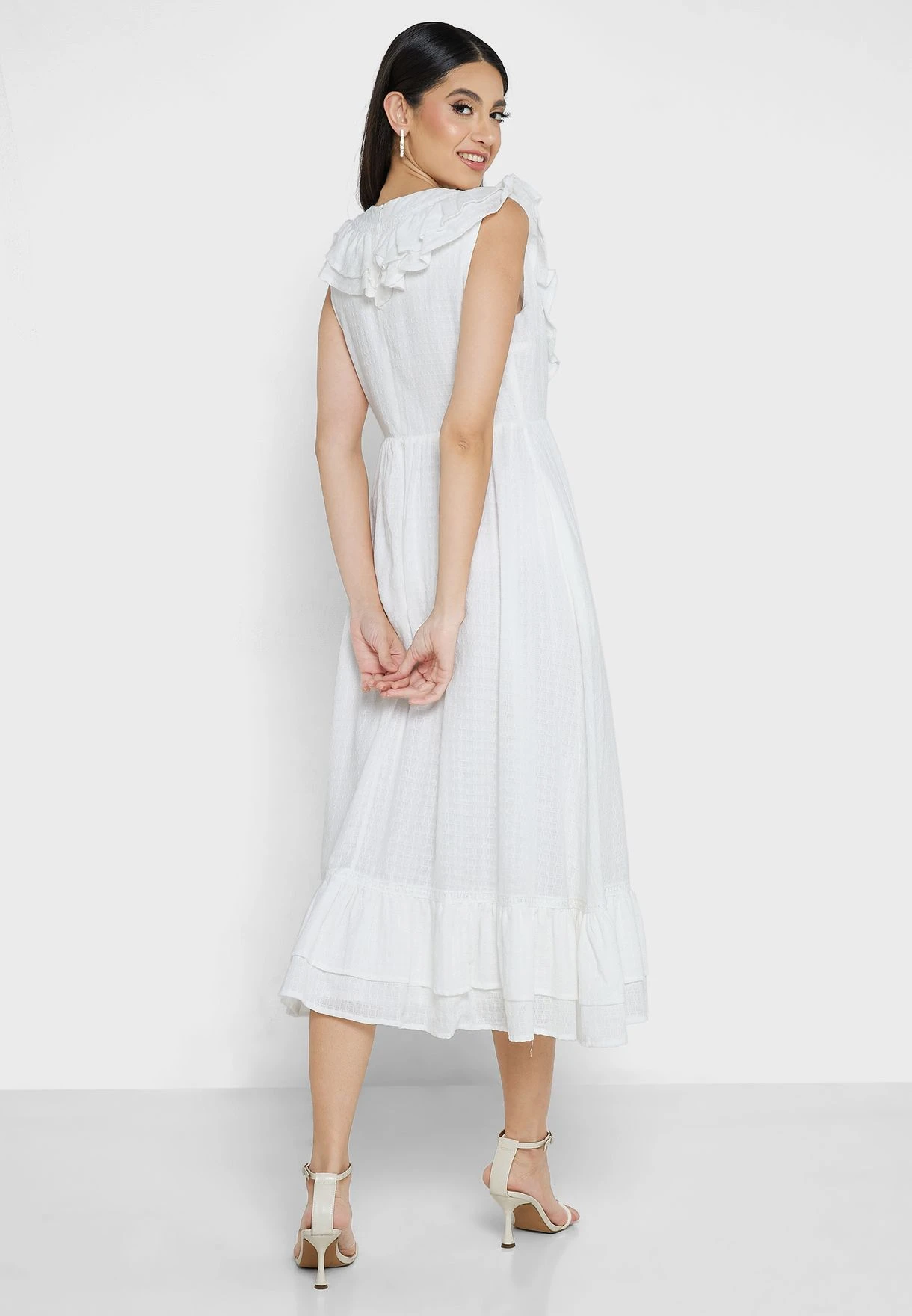 V-Neck Ruffle Detail Dress 2 V-Neck Ruffle Detail Dress - Image 2