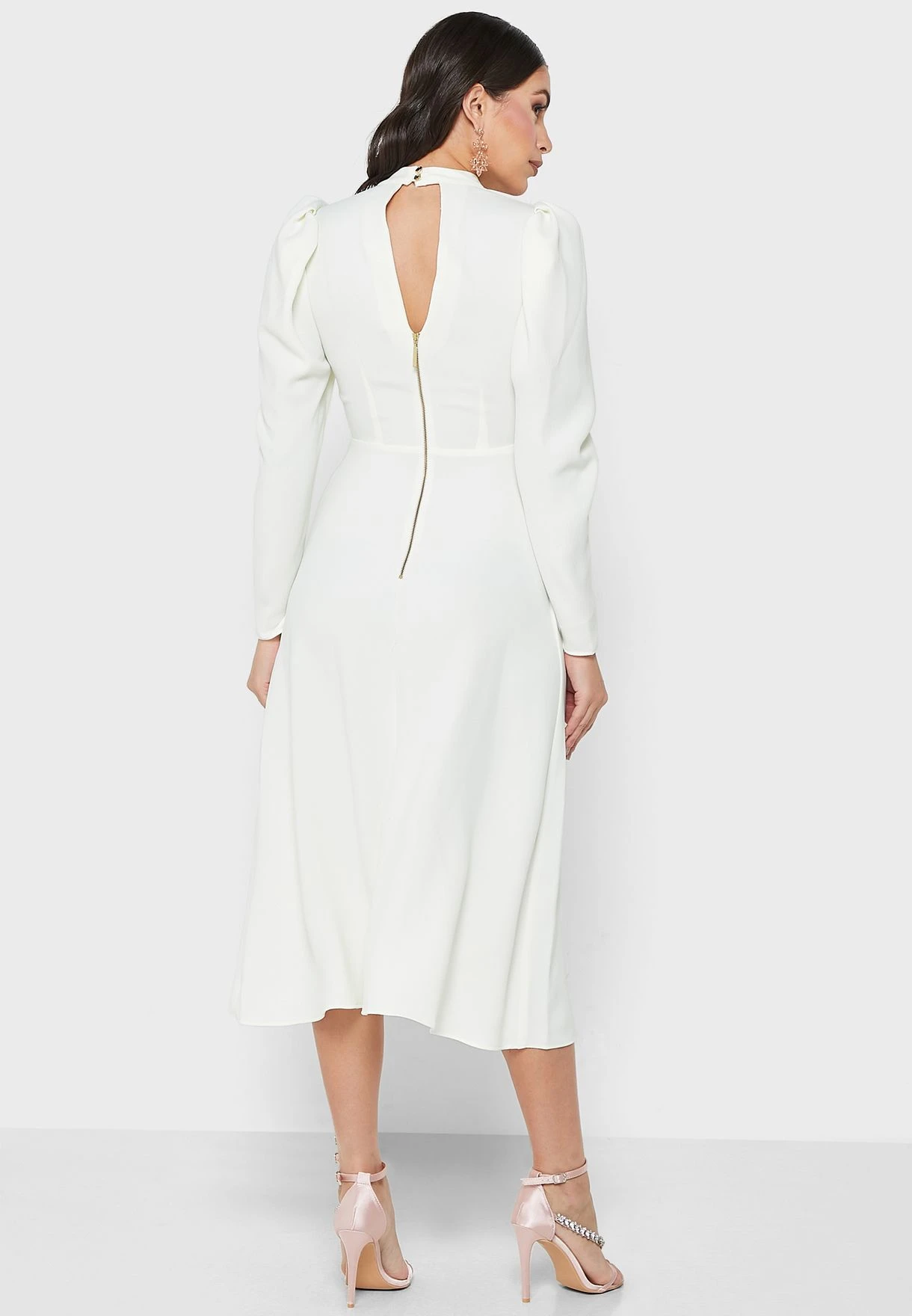 High Neck Puff Sleeve Dress 2 High Neck Puff Sleeve Dress - Image 2