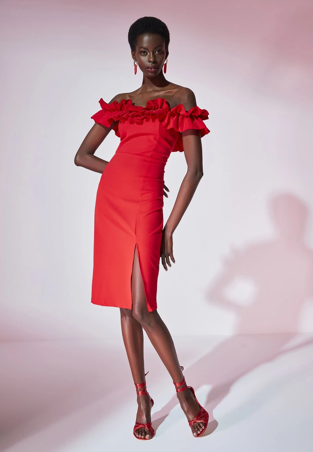 Trendyol Bardot Bodycon Dress 2 Trendyol Bardot Bodycon Dress - Image 2