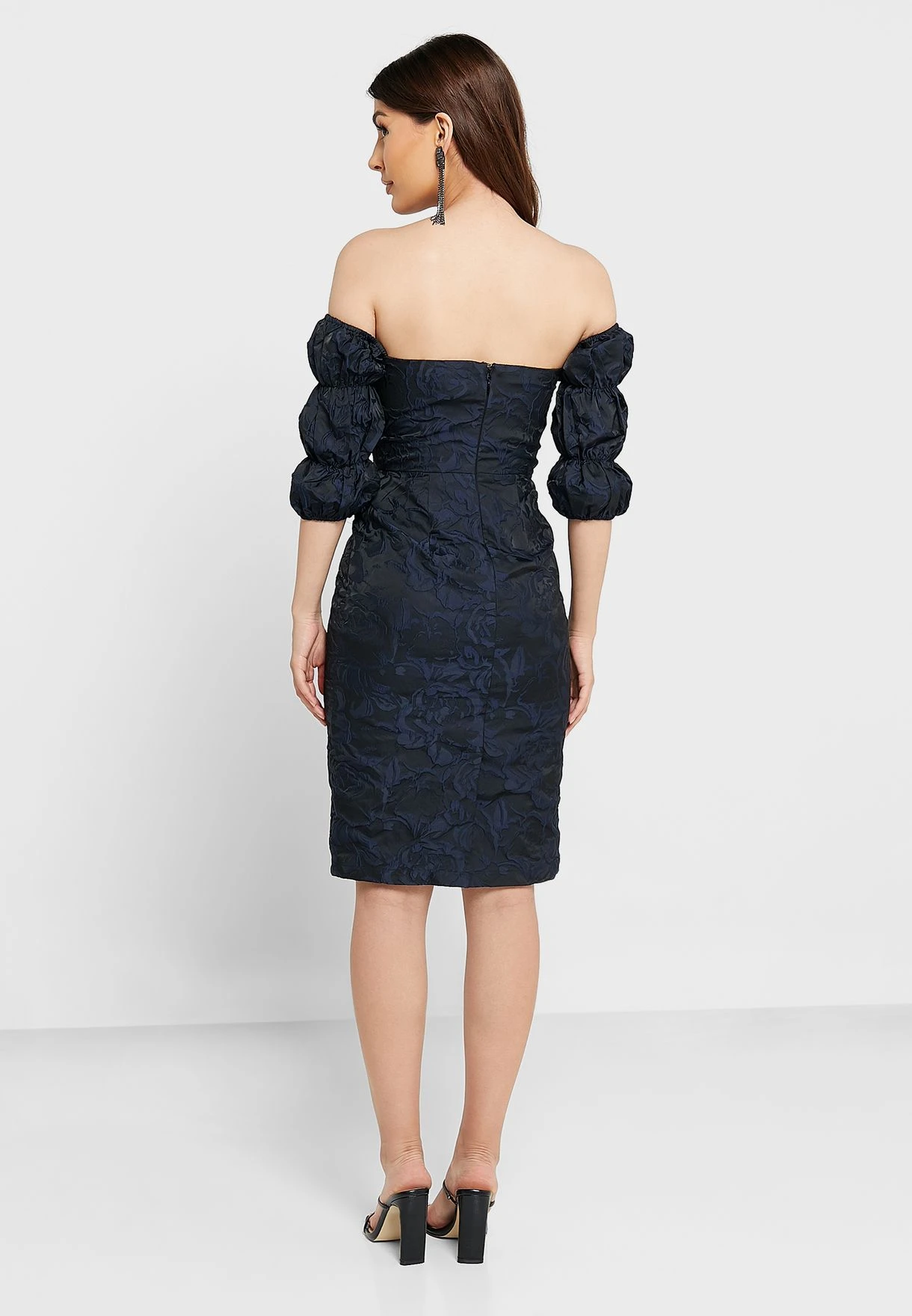 Bardot Puff Sleeve Sweetheart Neck Dress 2 Bardot Puff Sleeve Sweetheart Neck Dress - Image 2