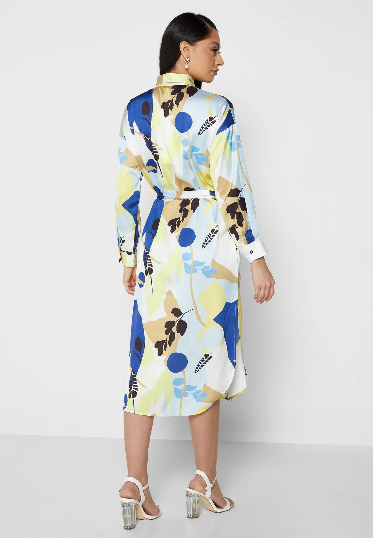 Button Down Side Slit Printed Dress 2 Button Down Side Slit Printed Dress - Image 2
