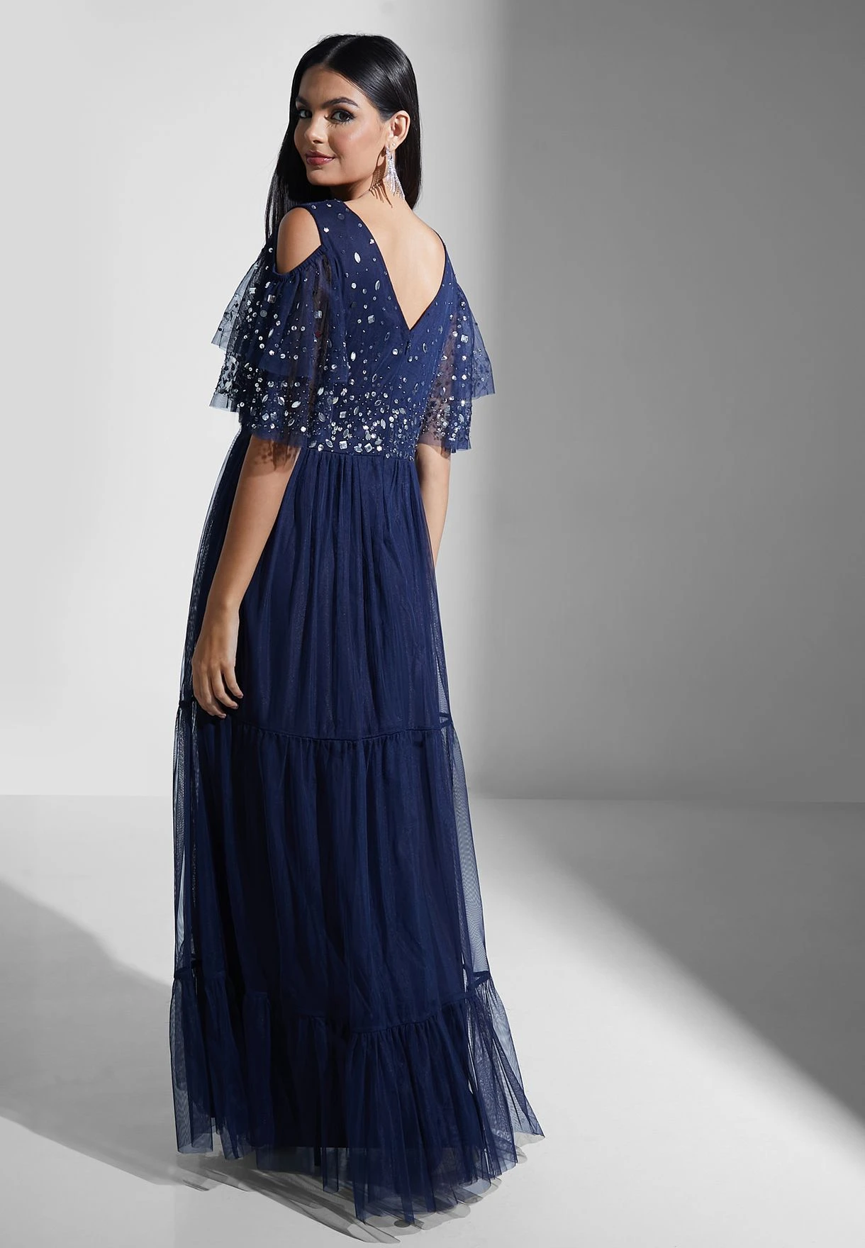 Cold Shoulder Overlay Dress 2 Cold Shoulder Overlay Dress - Image 2