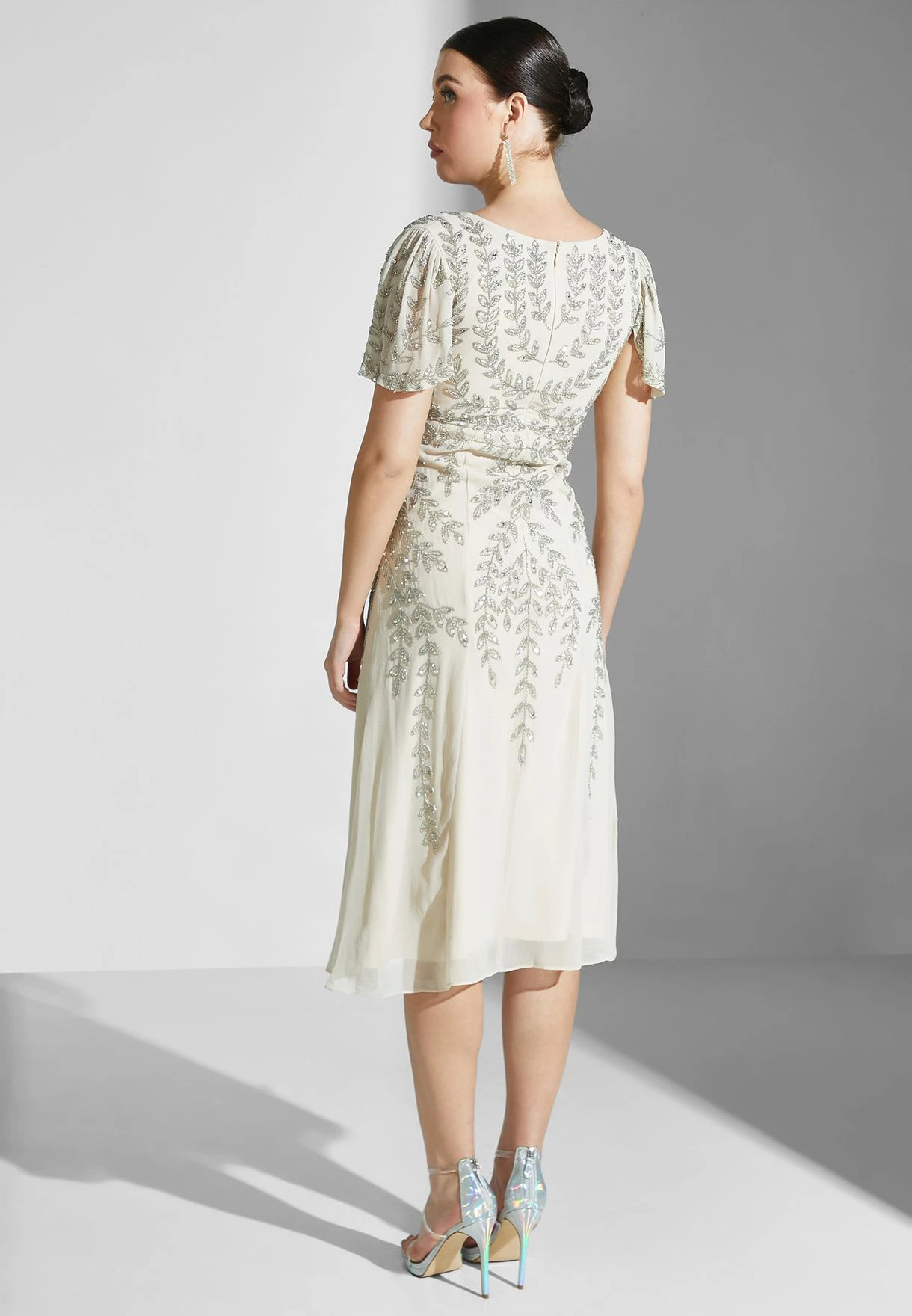 Sequin Detail Cape Sleeve Dress 2 Sequin Detail Cape Sleeve Dress - Image 2