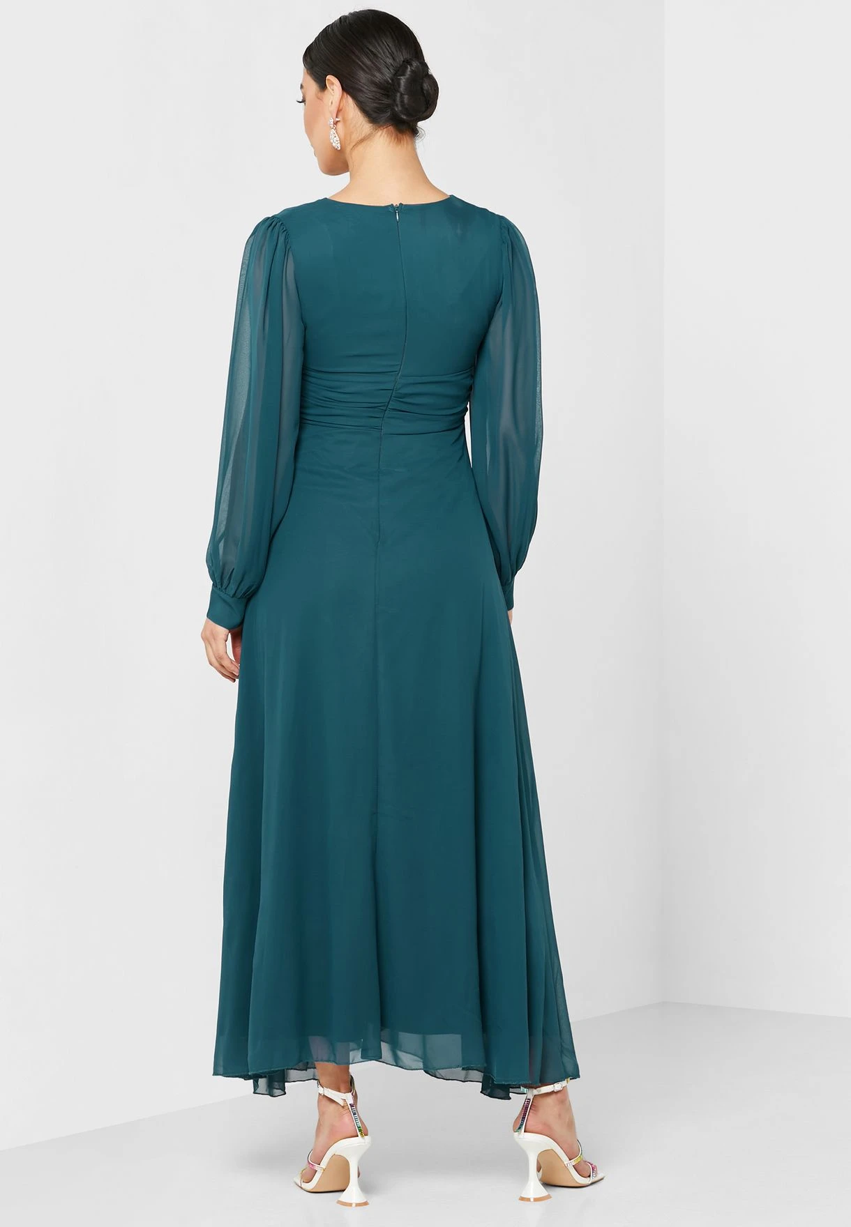 V Neck Flared Dress 2 V Neck Flared Dress - Image 2