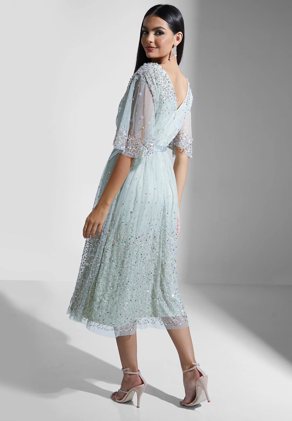 Sequin Detail Ruffle Dress 2 Sequin Detail Ruffle Dress - Image 2