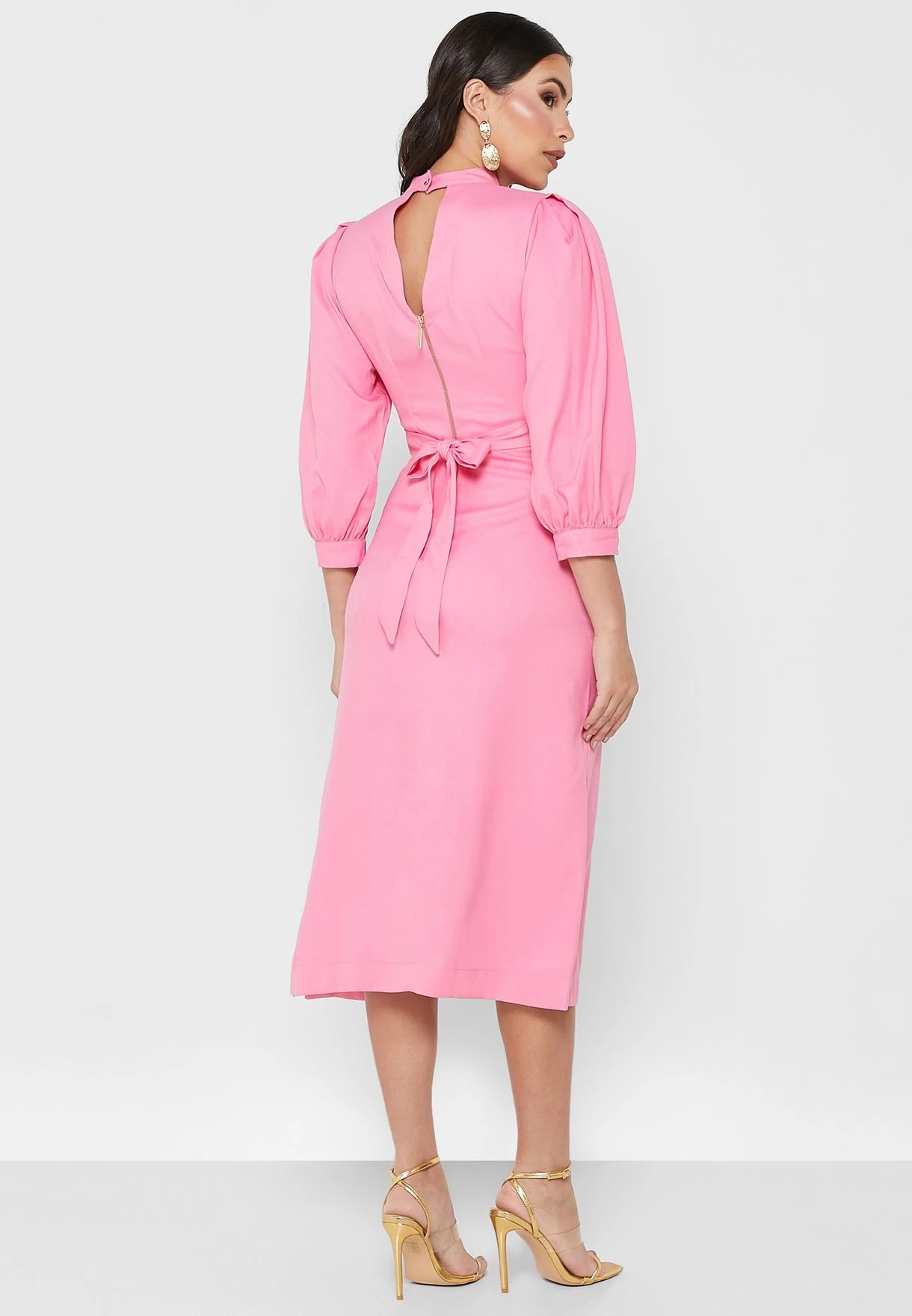 High Neck Puff Sleeve Dress 2 High Neck Puff Sleeve Dress - Image 2