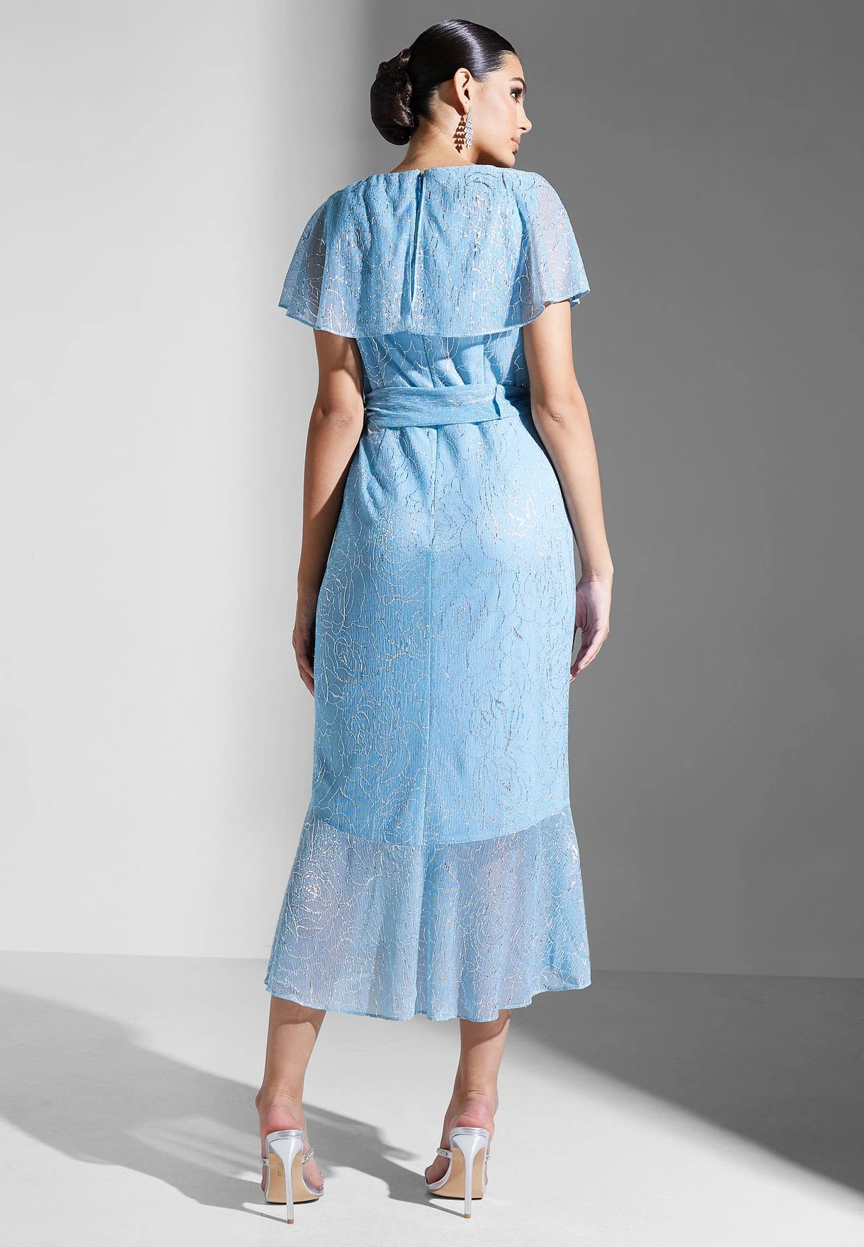 Adrianna Papell Waterfall Trim Ruffle Detail Dress 2 Adrianna Papell Waterfall Trim Ruffle Detail Dress - Image 2