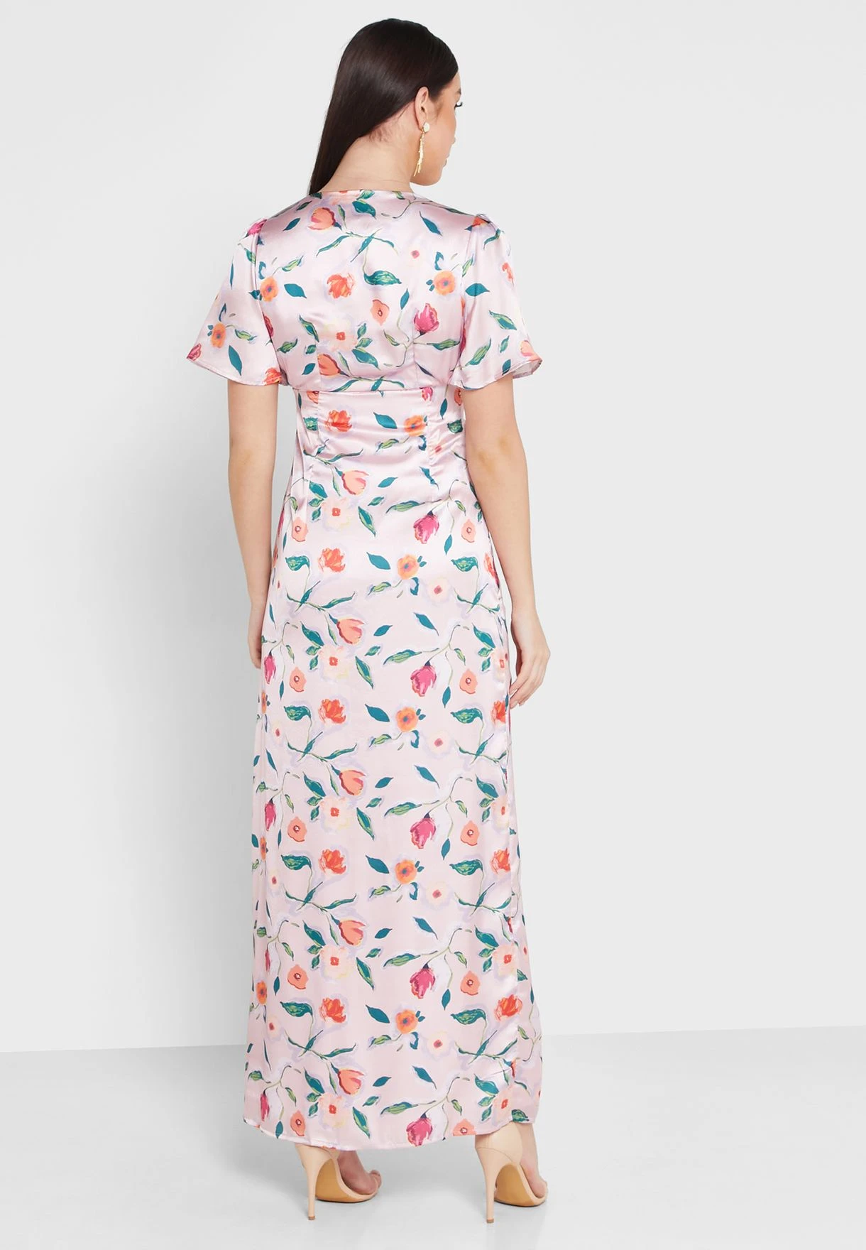 Floral Front Slit Button Detail Dress 2 Floral Front Slit Button Detail Dress - Image 2