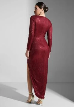 TFNC Side Split Ruched Sequin Detail Keyhole Dress -Silk Bloom Dresses Store 2 zoom desktop 1824