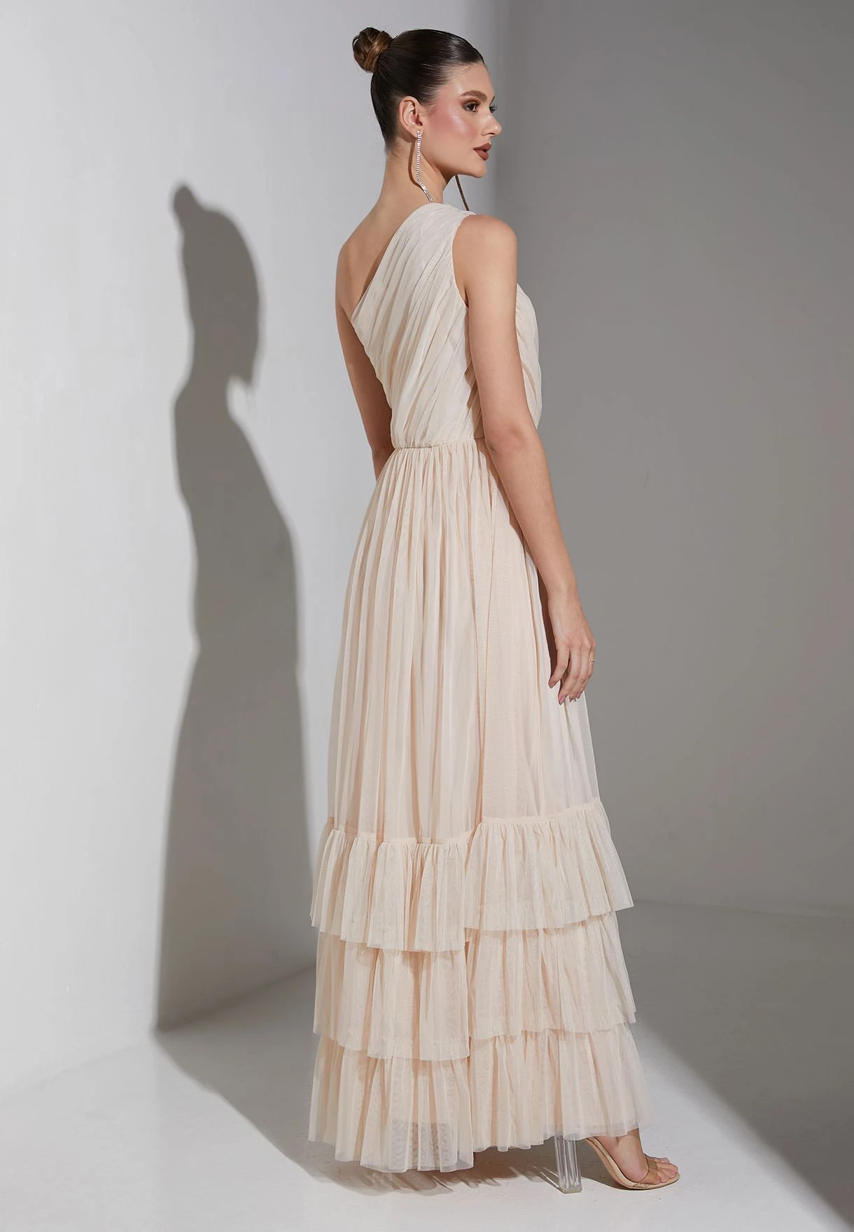 One Shoulder Ruffled Maxi Dress 2 One Shoulder Ruffled Maxi Dress - Image 2