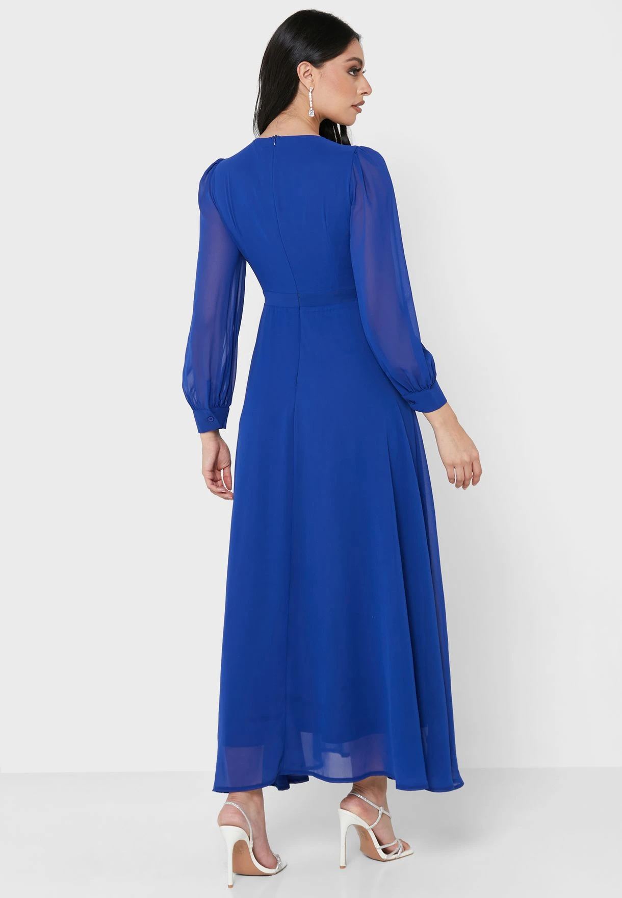 Sheer Sleeve Fit & Flare Dress 2 Sheer Sleeve Fit & Flare Dress - Image 2