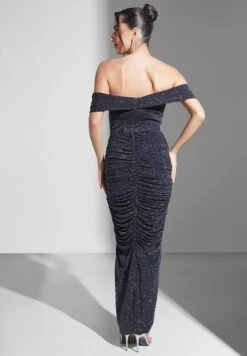 Off Shoulder Ruched Dress -Silk Bloom Dresses Store 2 zoom desktop 1846