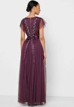 Pleated Embellished Wrap Dress -Silk Bloom Dresses Store 2 zoom desktop 1847