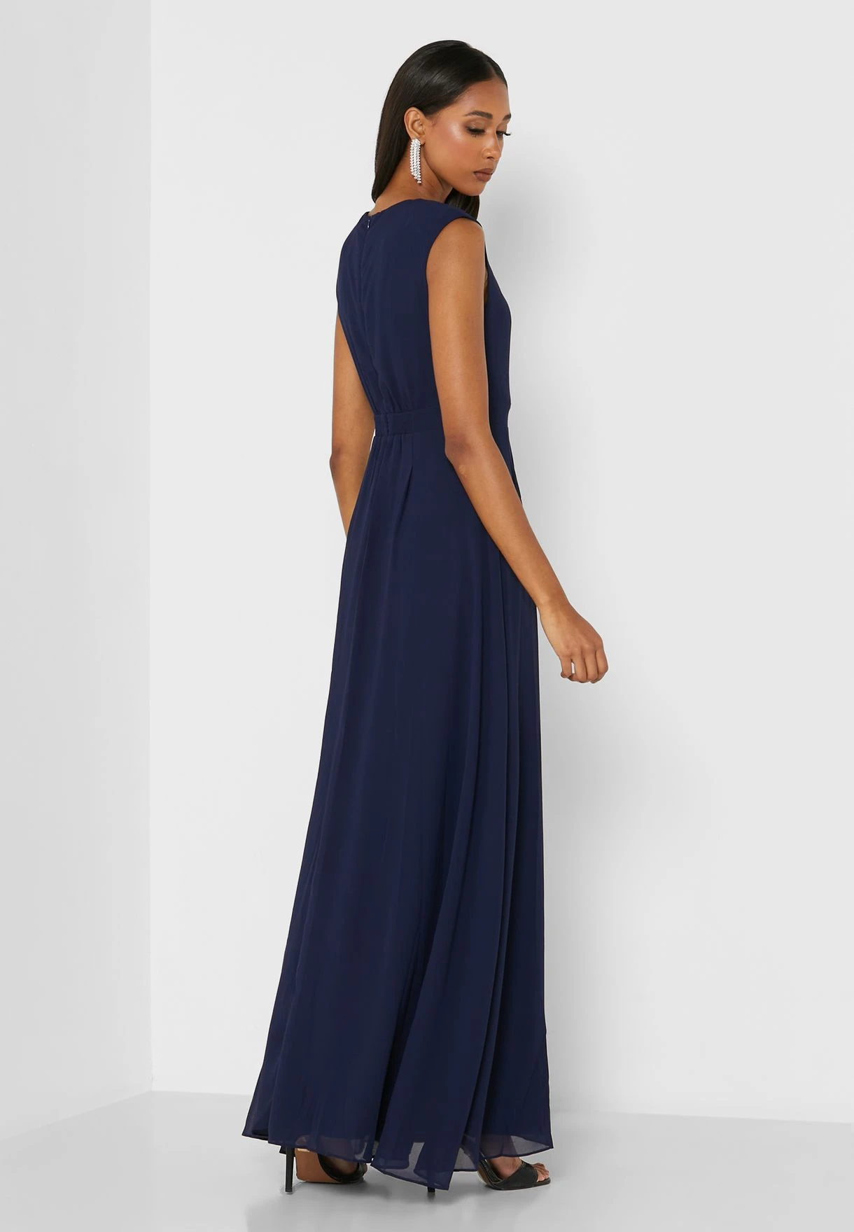 V-Neck Pleat Detail Dress 2 V-Neck Pleat Detail Dress - Image 2