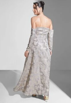 Off Shoulder Jacquard Dress -Silk Bloom Dresses Store 2 zoom desktop 1860