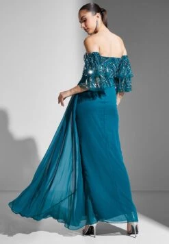 Embellished Bardot Drape Detail Dress 5 Embellished Bardot Drape Detail Dress -Silk Bloom Dresses Store 2 zoom desktop 1900