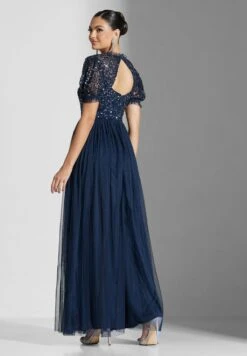 High Neck Puff Sleeve Sequin Dress -Silk Bloom Dresses Store 2 zoom desktop 1907