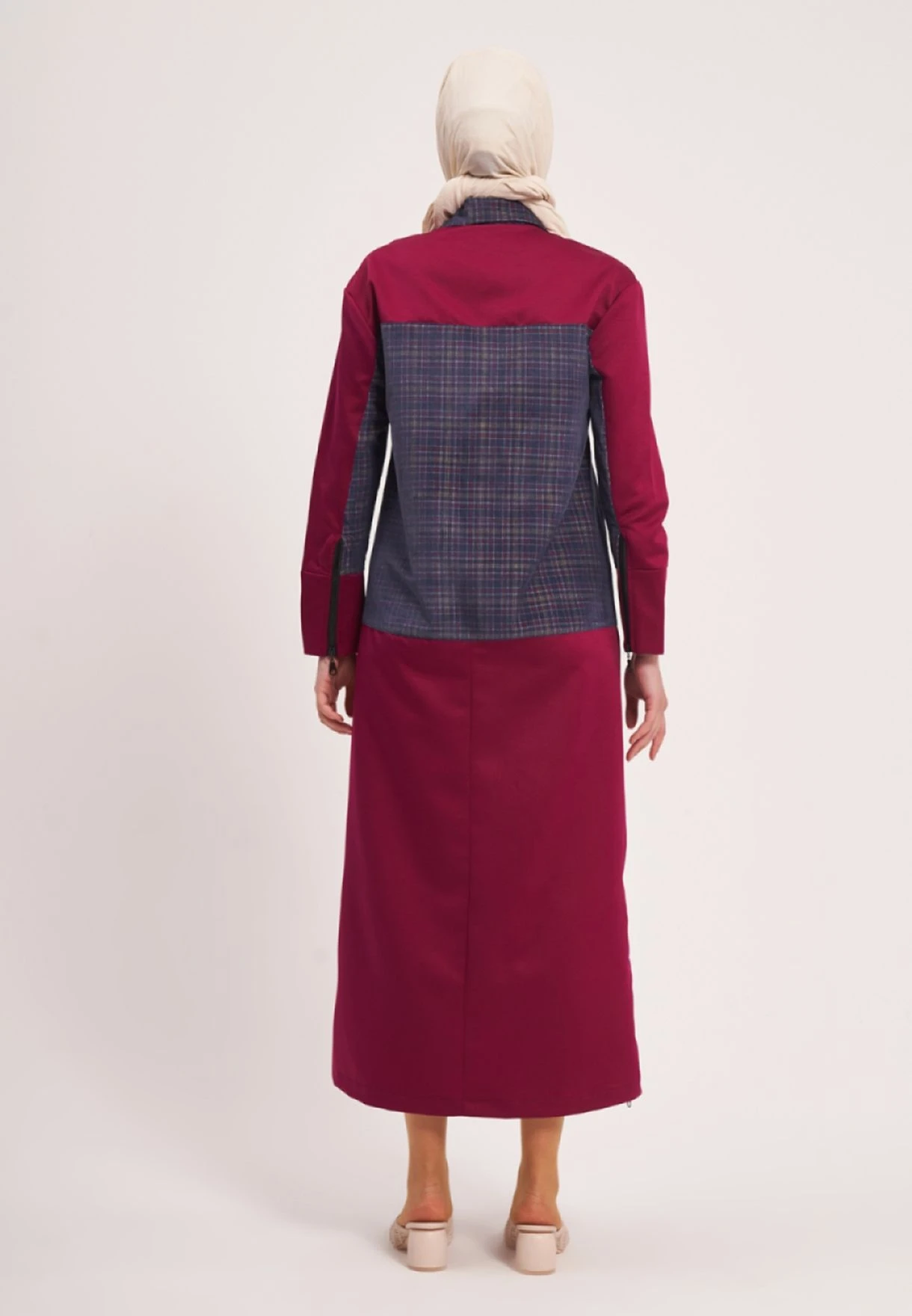 Checked Detail Knitted Dress 2 Checked Detail Knitted Dress - Image 2