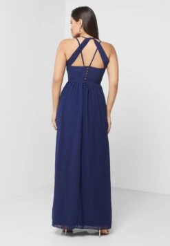 TFNC Halter Neck Cut Out Plisse Dress -Silk Bloom Dresses Store 2 zoom desktop 1941