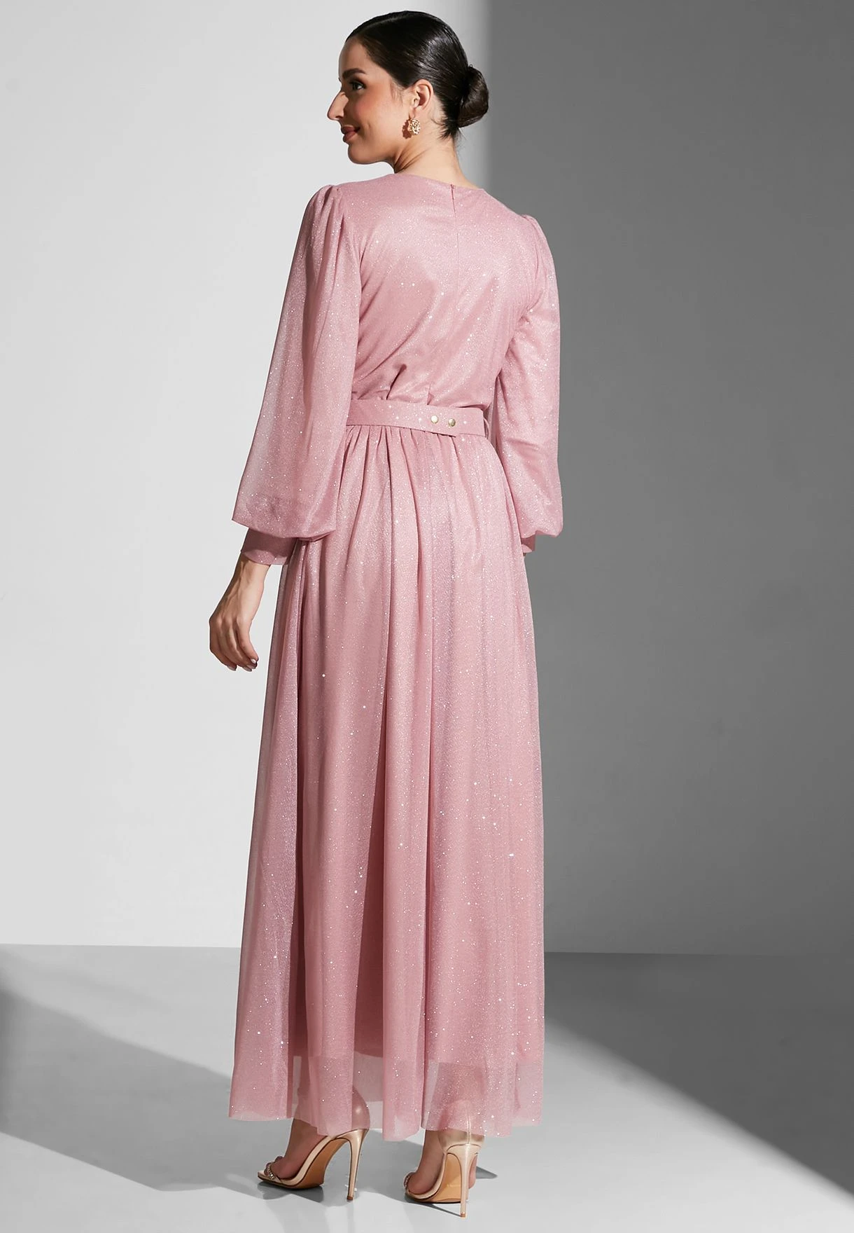 Puff Sleeve Belted Dress 2 Puff Sleeve Belted Dress - Image 2