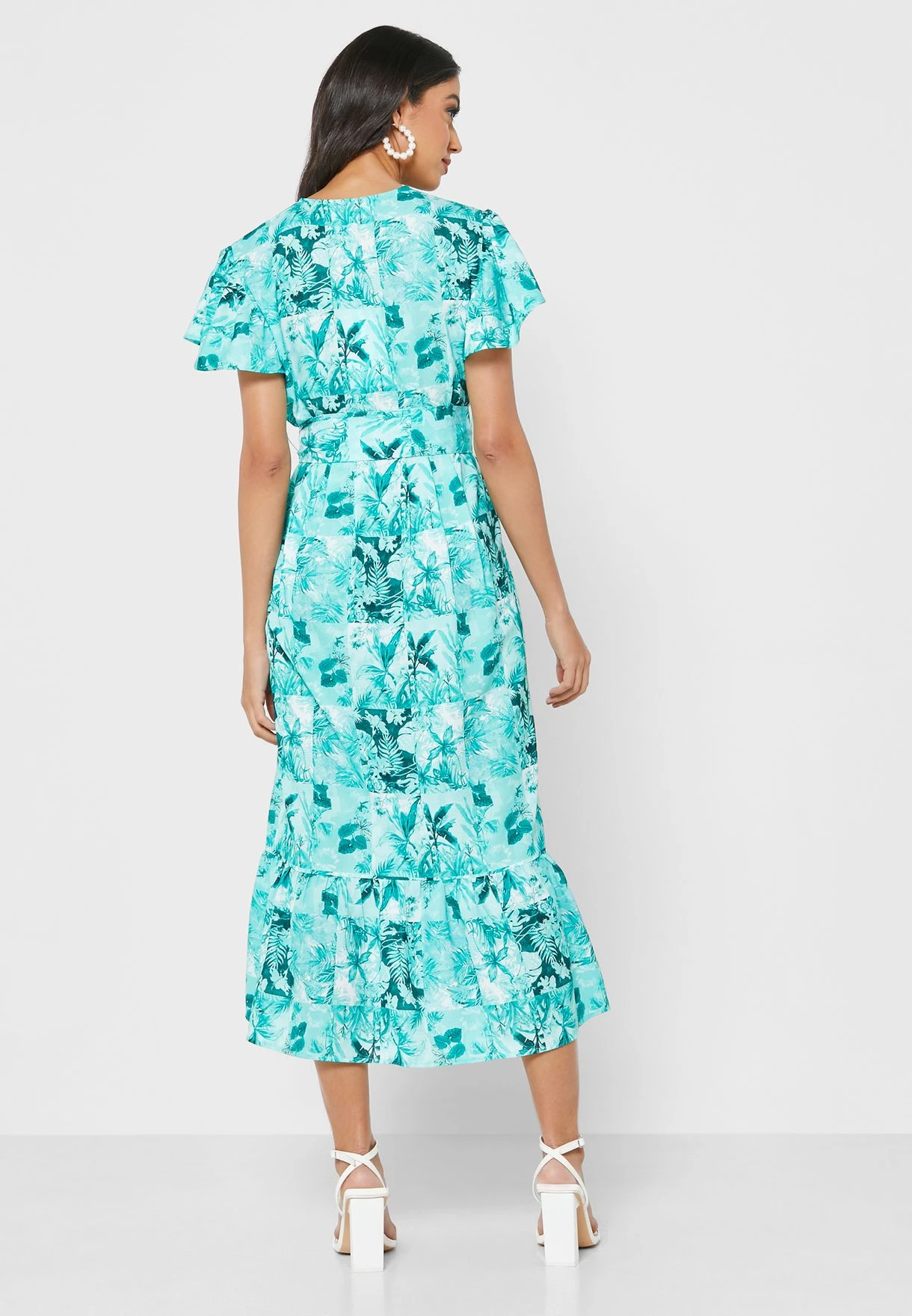 Printed Ruffle Sleeve Dress 2 Printed Ruffle Sleeve Dress - Image 2