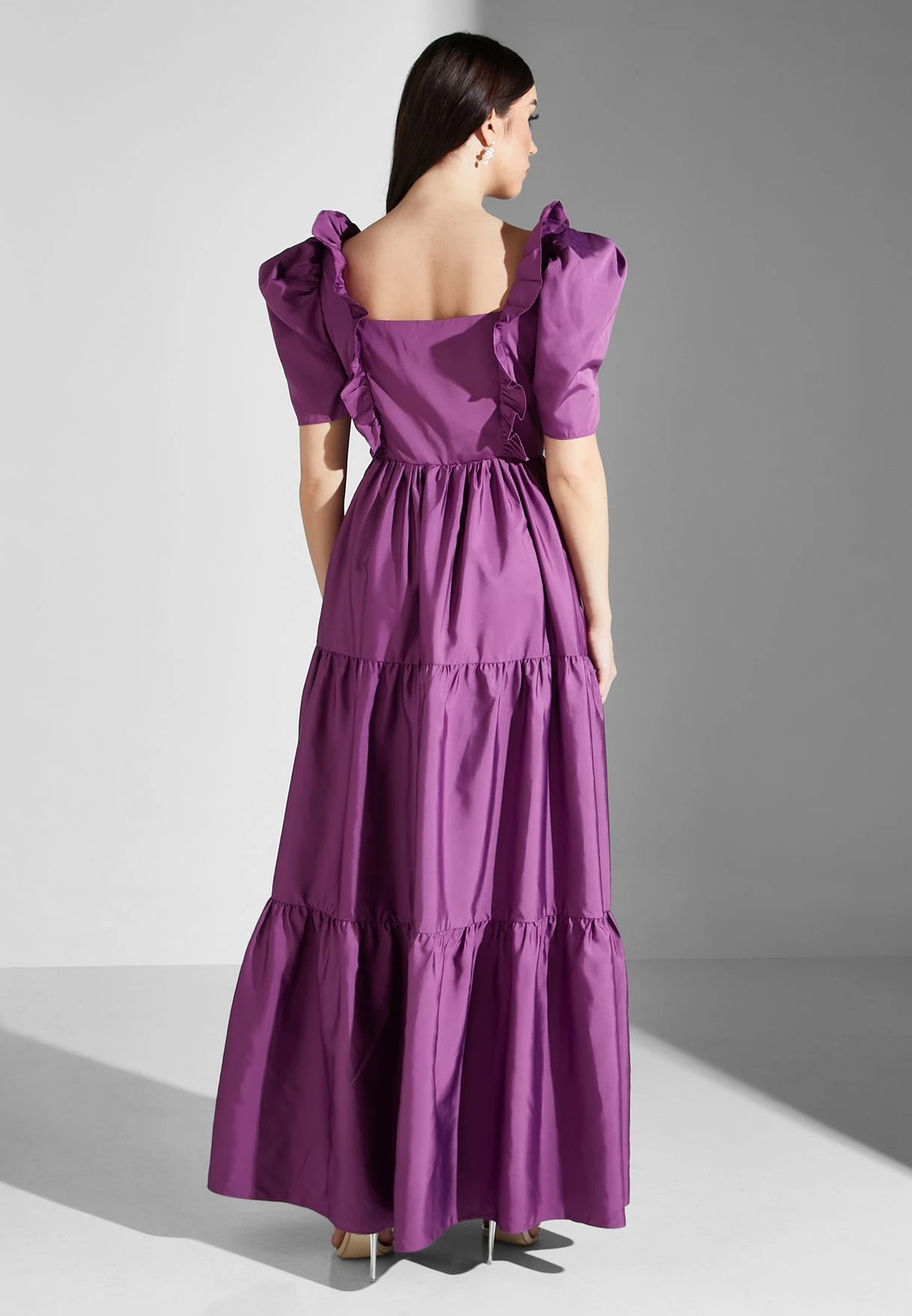 Puff Sleeve Ruffle Detail Dress 2 Puff Sleeve Ruffle Detail Dress - Image 2