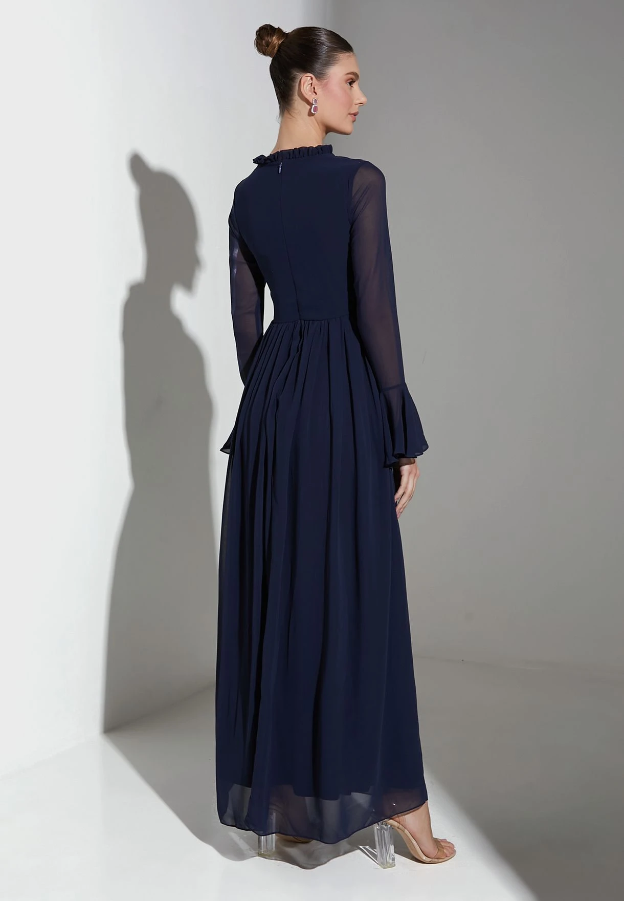 Flute Sleeve Floral Pattern Dress 2 Flute Sleeve Floral Pattern Dress - Image 2