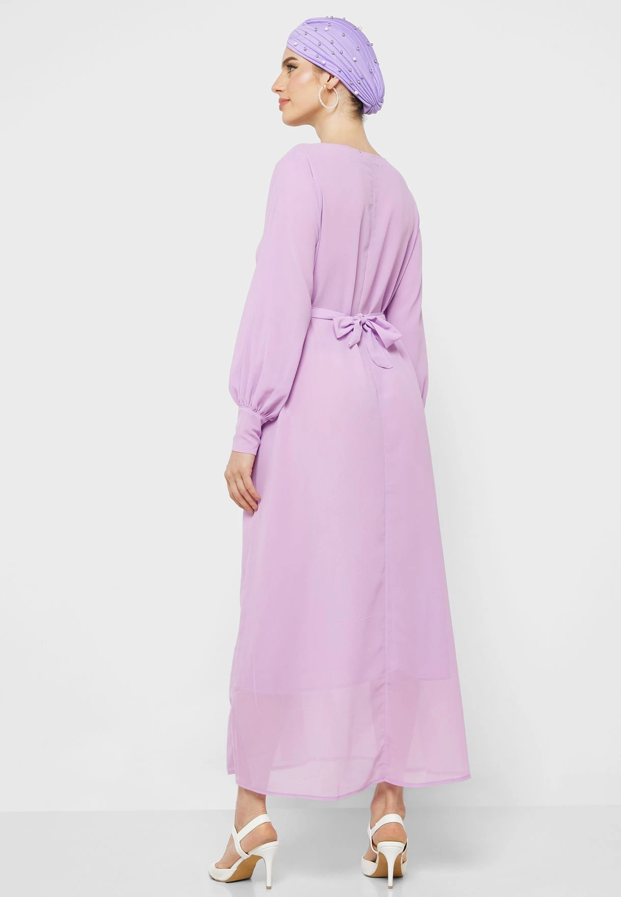 Puff Sleeve Chiffon Dress 2 Puff Sleeve Chiffon Dress - Image 2