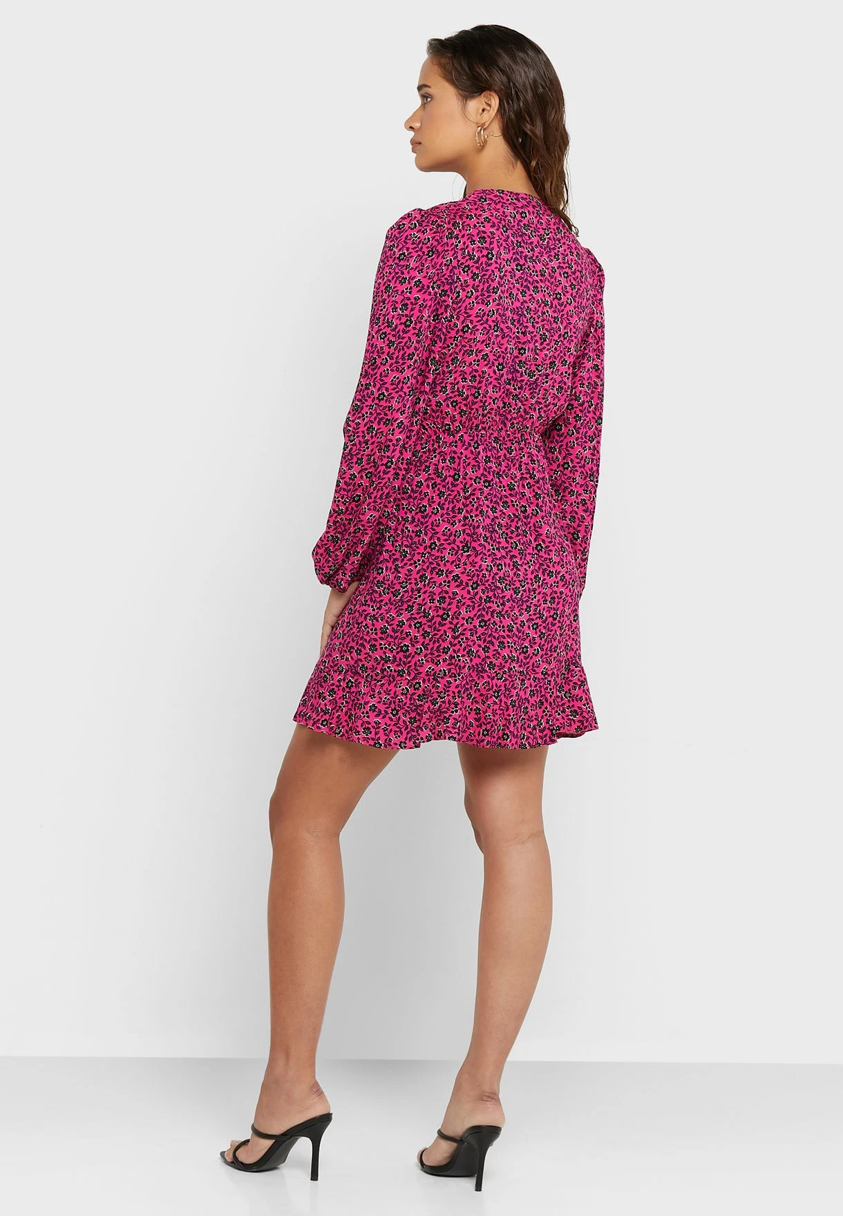 New Look Printed Balloon Sleeve Wrap Dress 2 New Look Printed Balloon Sleeve Wrap Dress - Image 2