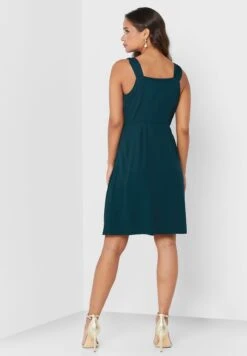 Square Neck Button Detail Dress -Silk Bloom Dresses Store 2 zoom desktop 234