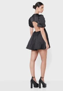 Back Detail Puff Sleeve Dress -Silk Bloom Dresses Store 2 zoom desktop 257