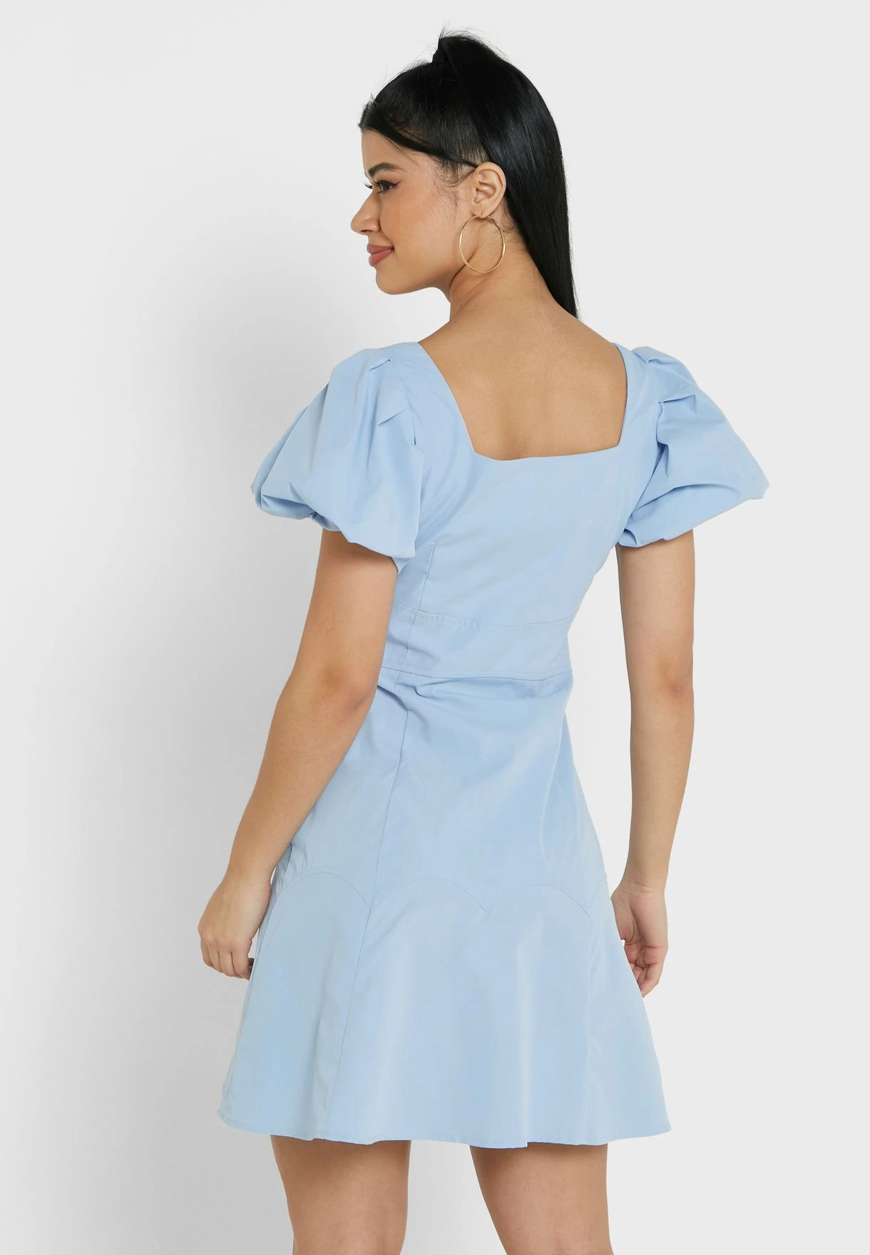 Puff Sleeve Button Down Dress 2 Puff Sleeve Button Down Dress - Image 2