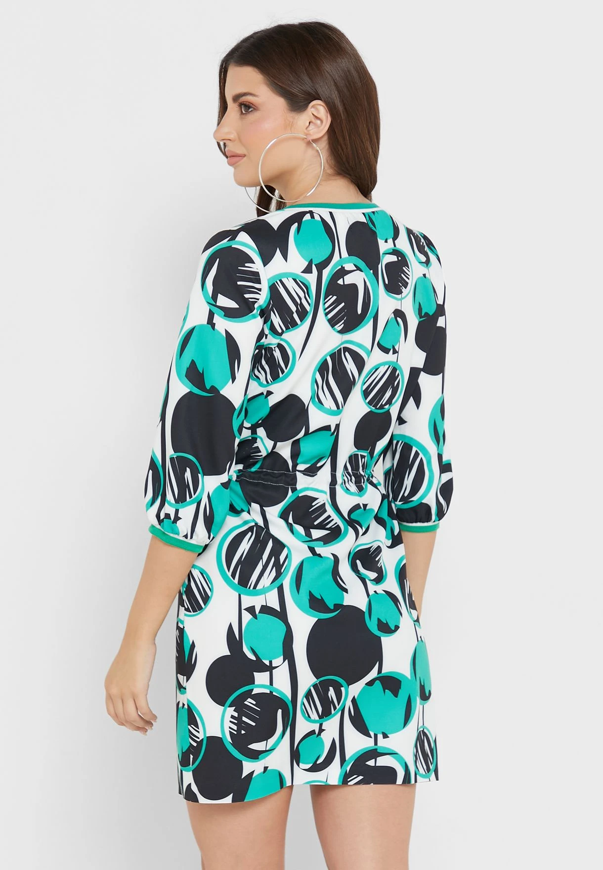 Tie Detail Printed Dress 2 Tie Detail Printed Dress - Image 2