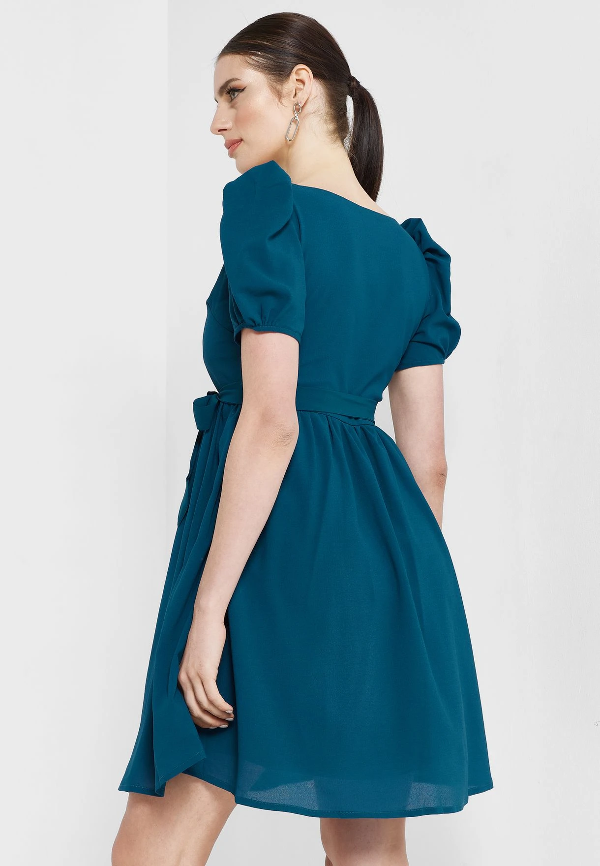Puff Sleeve Plisse Dress 2 Puff Sleeve Plisse Dress - Image 2