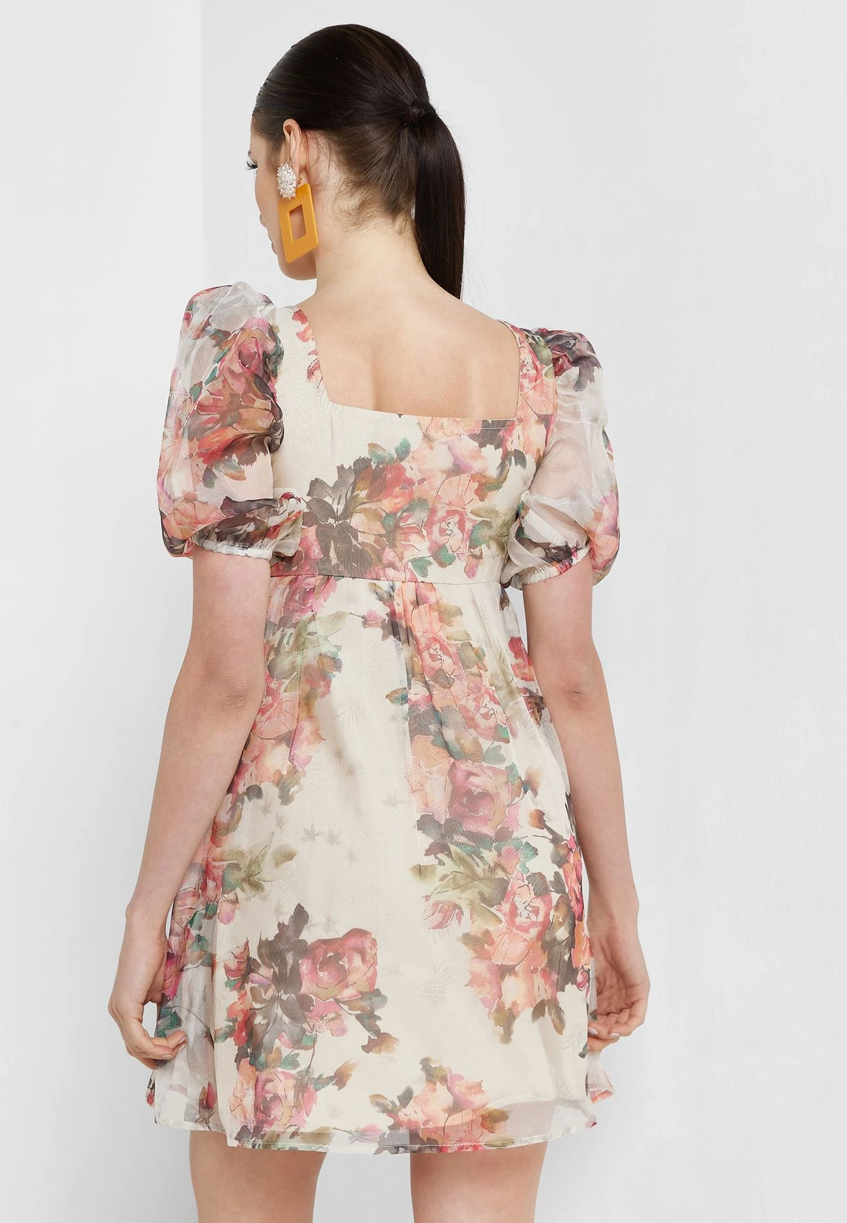 Balloon Sleeve Floral Print Tiered Dress 2 Balloon Sleeve Floral Print Tiered Dress - Image 2