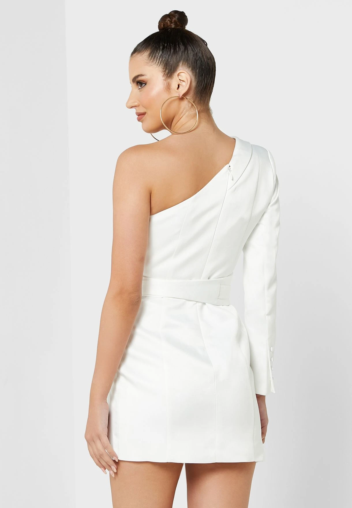 One Shoulder Belt Detail Dress 2 One Shoulder Belt Detail Dress - Image 2