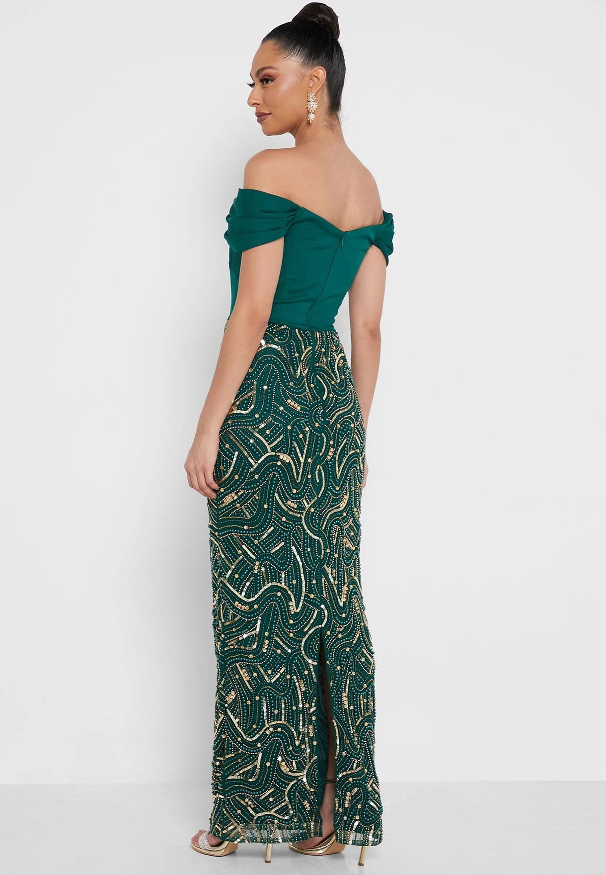 Sequin Detail Off Shoulder Dress 2 Sequin Detail Off Shoulder Dress - Image 2