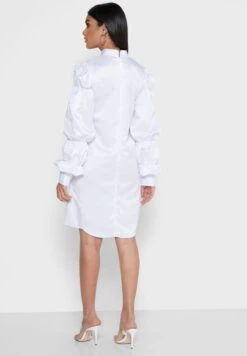 Ruched Sleeve Shirt Dress 5 Ruched Sleeve Shirt Dress -Silk Bloom Dresses Store 2 zoom desktop 328