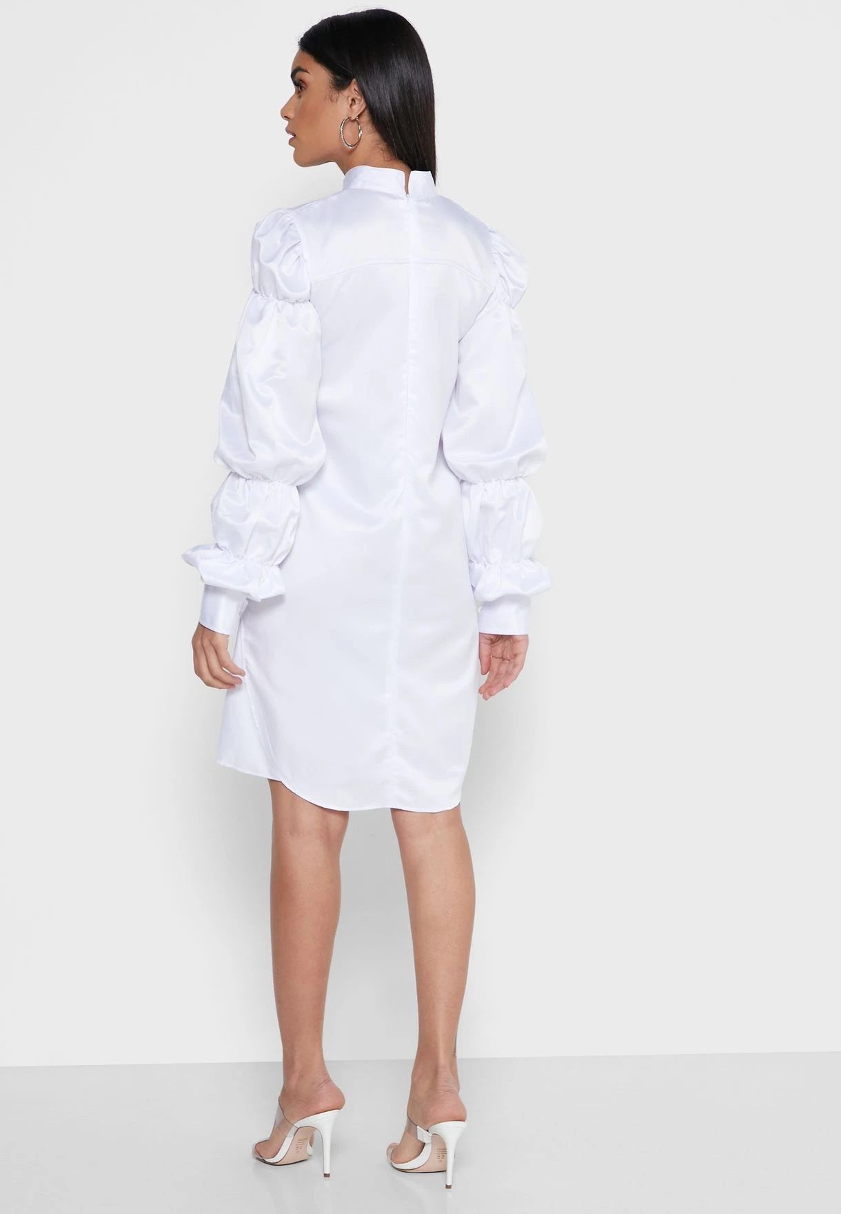 Ruched Sleeve Shirt Dress 2 Ruched Sleeve Shirt Dress - Image 2