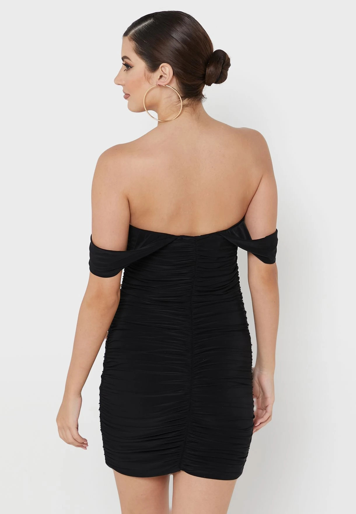 Draped Detailed Sleeve Mini Dress 2 Draped Detailed Sleeve Mini Dress - Image 2