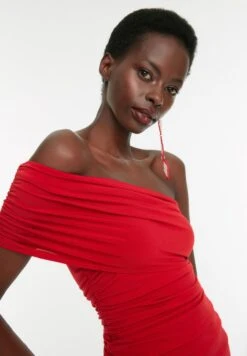 Trendyol One Shoulder Pleated Bodycon Dress 6 Trendyol One Shoulder Pleated Bodycon Dress -Silk Bloom Dresses Store 2 zoom desktop 375