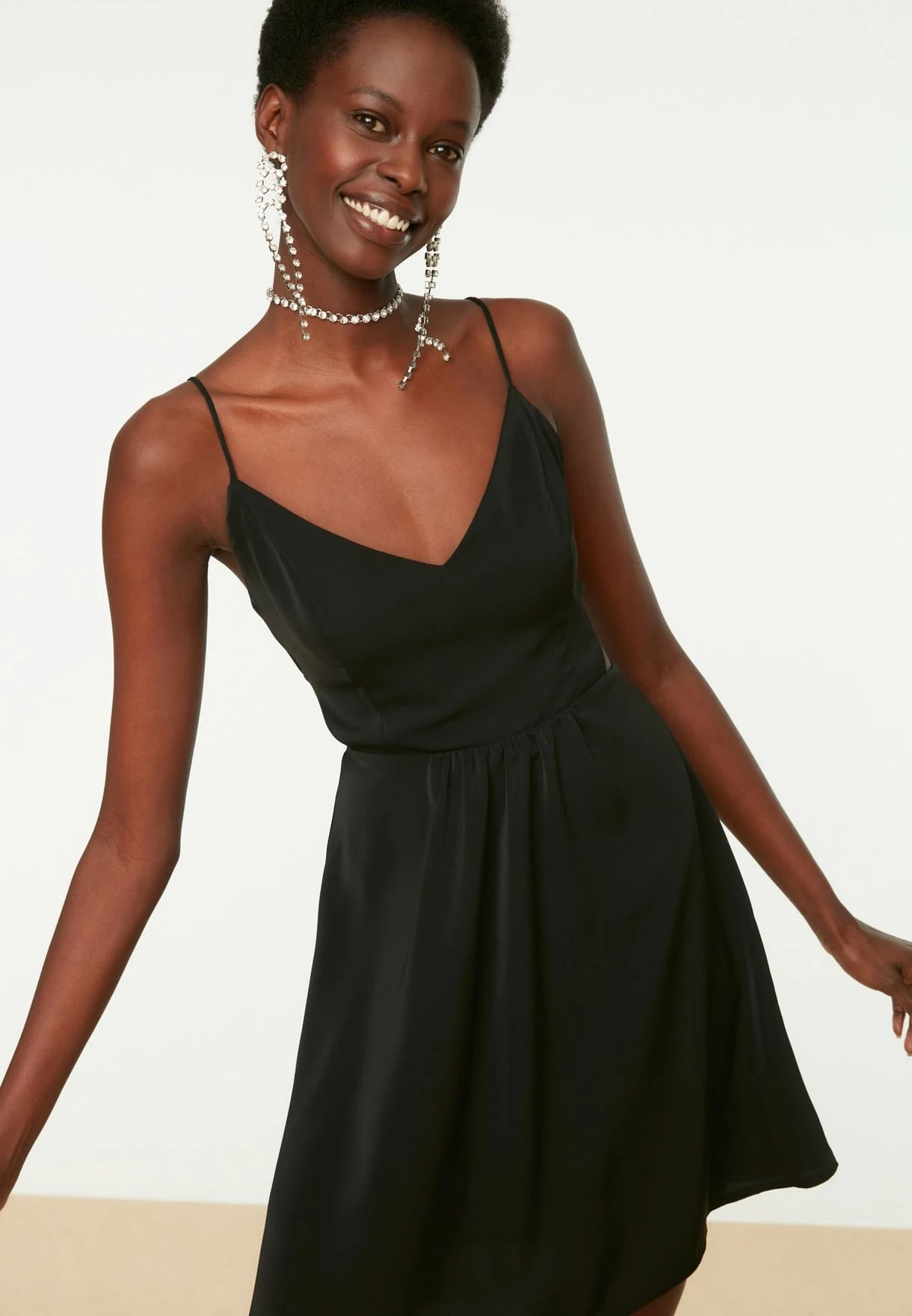 Trendyol Cut Out Pleat Detail Strappy Dress 2 Trendyol Cut Out Pleat Detail Strappy Dress - Image 2