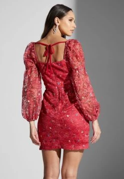 Sweetheart Neck Puff Sleeve Dress -Silk Bloom Dresses Store 2 zoom desktop 402