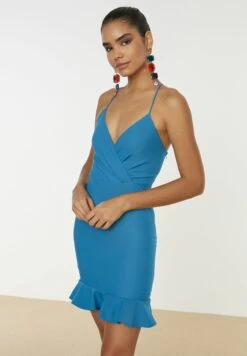 Trendyol Halter Neck Open Back Tie Detail Dress -Silk Bloom Dresses Store 2 zoom desktop 419