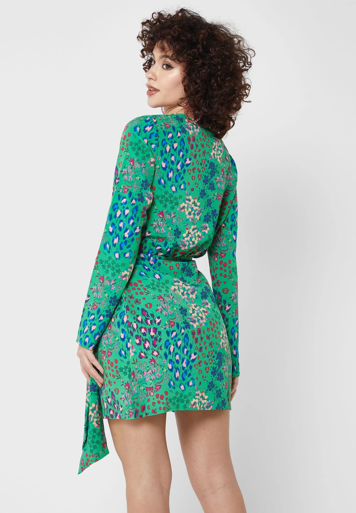 NEVER FULLY DRESSED Surplice Tie Detail Printed Dress 2 NEVER FULLY DRESSED Surplice Tie Detail Printed Dress - Image 2